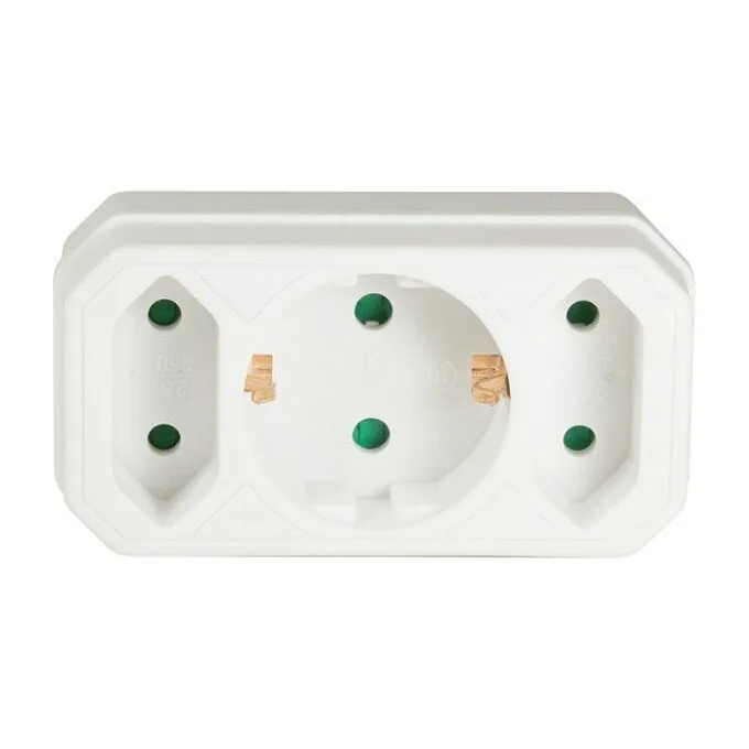 Logilink Adapter With 2 Euro + 1x Safety Socket, white — image 3