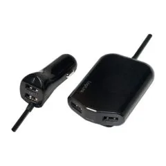 Logilink USB Car Charger, 2+2 Port, 24W, black