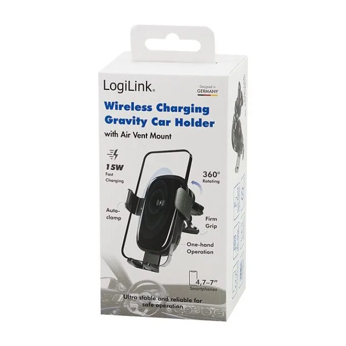 Logilink Wireless Car Charger w/Gravity Trigger, 15W — image 9
