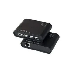 Logilink USB 2.0 Cat.5 extender, 50 m incl. 4-port Hub, black