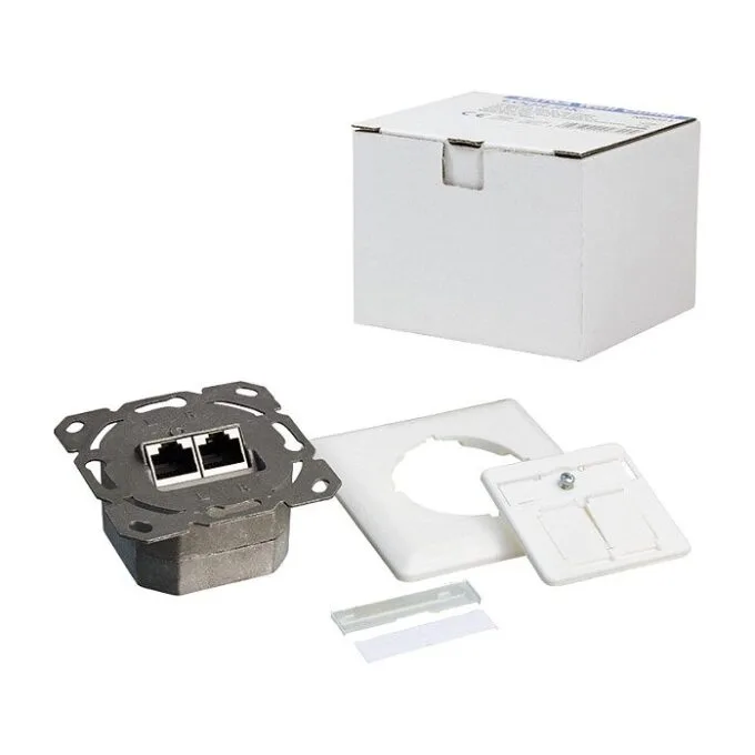 Logilink Cat.6 Wall Outlet 2xRJ45 STP horizontal, signal white — image 7
