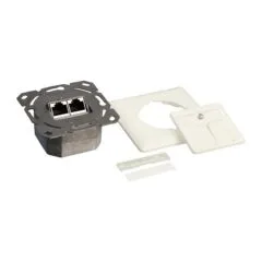 Logilink Cat.6A Wall Outlet 2xRJ45 STP, horizontal, pure white