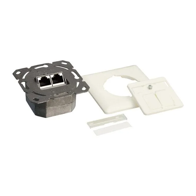 Logilink Cat.6A Wall Outlet 2xRJ45 STP, horizontal, pure white — image 1