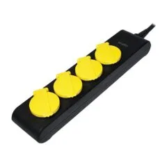 Logilink Outlet Strip, 4 safety sockets, outdoor, IP44, black