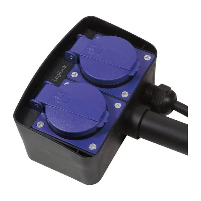 Logilink Outlet Strip, 2 safety sockets, w/ground spike, 2m cable — image 4