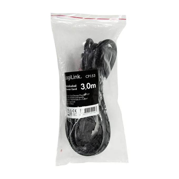 Logilink Power cable, CEE 7/7 to IEC C19, black, 3 m — image 4