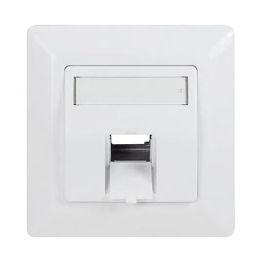 Logilink Keystone Faceplate 45° for 1 module, signal white — image 1