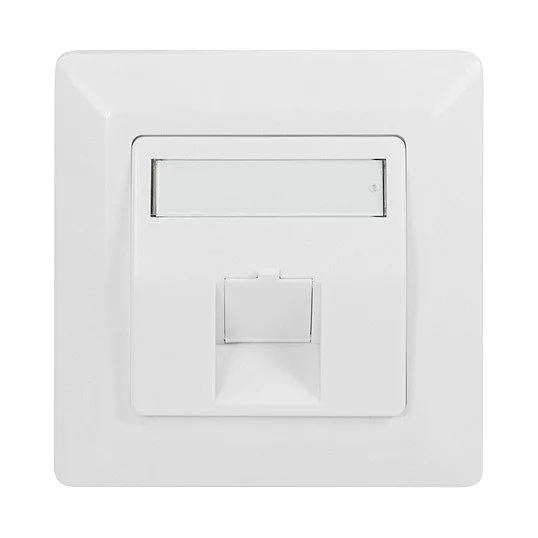 Logilink Keystone Faceplate 45° for 1 module, signal white — image 2