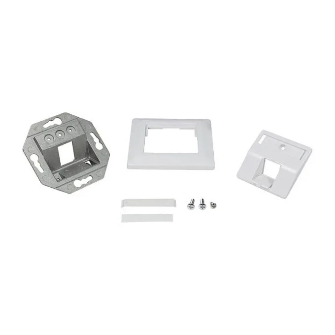 Logilink Keystone Faceplate 45° for 1 module, signal white — image 3