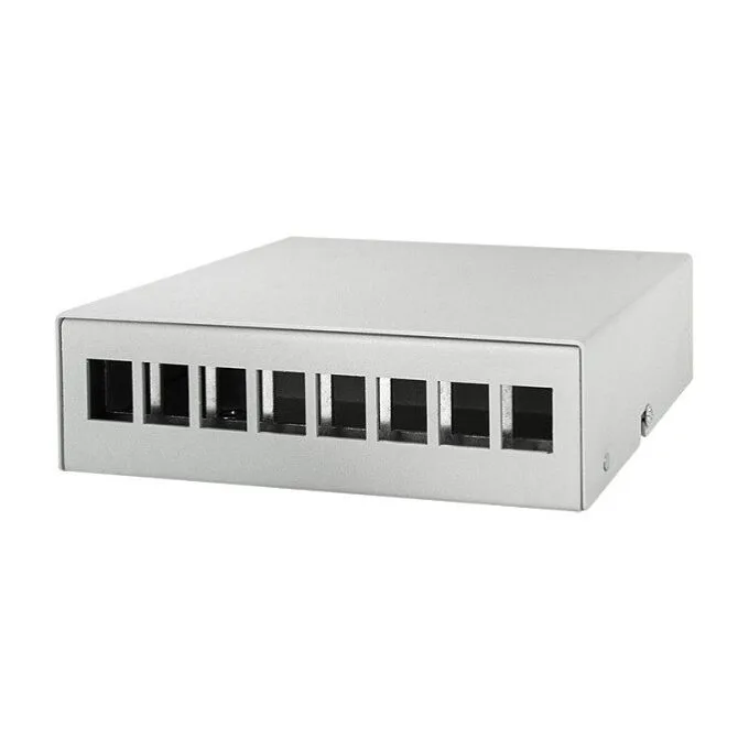 Logilink Consolidation point box 8-port, desk/wall/rail mounting, grey — image 1