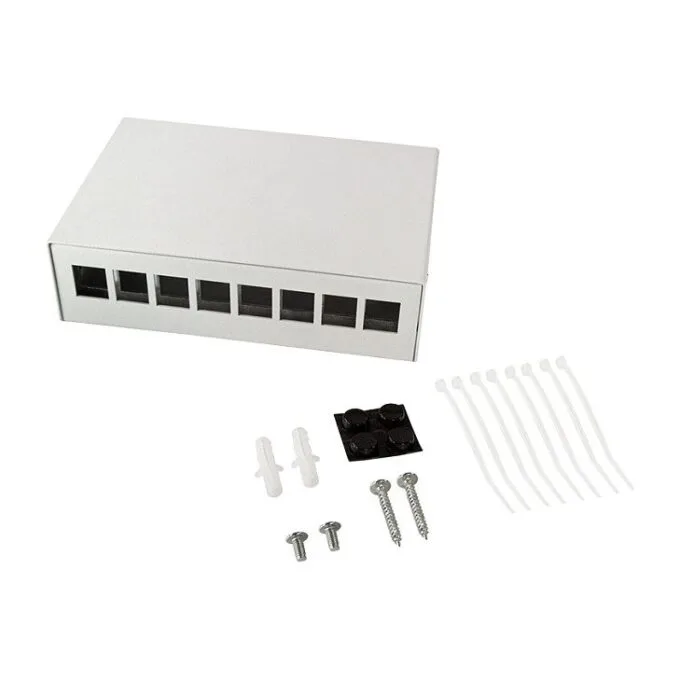 Logilink Consolidation point box 8-port, desk/wall/rail mounting, grey — image 5