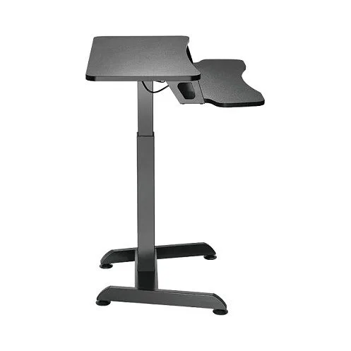 Sit-stand workstation, single motor, w/ keyboard tray, black — image 3