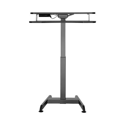 Sit-stand workstation, single motor, w/ keyboard tray, black — image 4