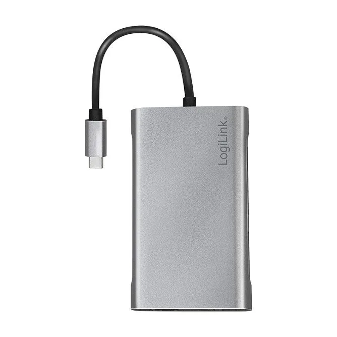 USB 3.2 Gen1, Docking Station, USB-C, 8-Port, PD, silver — image 2