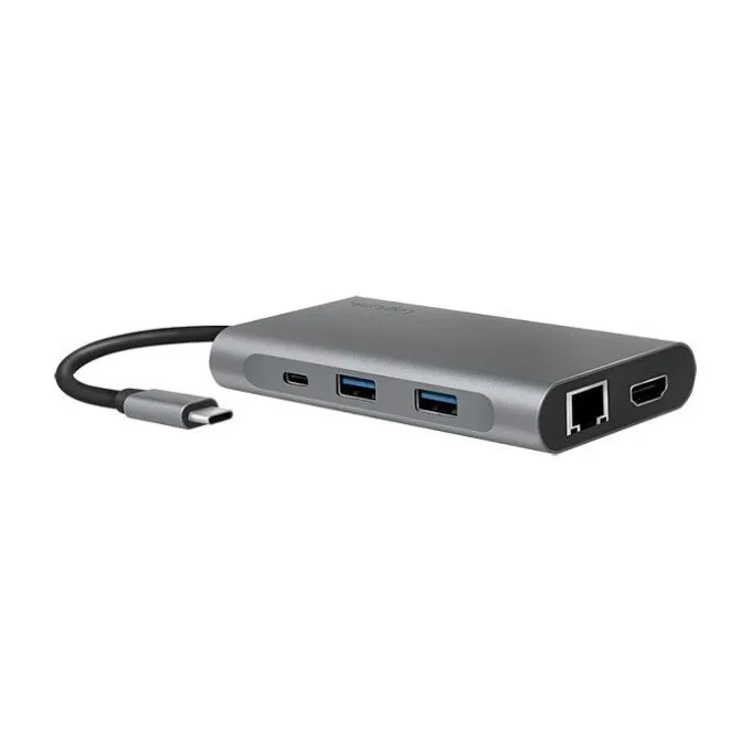 USB 3.2 Gen1, Docking Station, USB-C, 8-Port, PD, silver — image 3