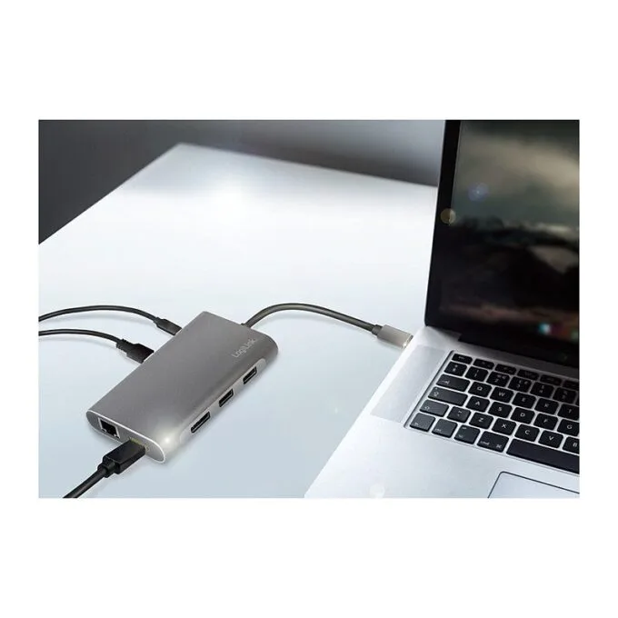 USB 3.2 Gen1, Docking Station, USB-C, 8-Port, PD, silver — image 6