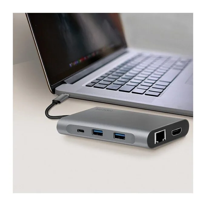 USB 3.2 Gen1, Docking Station, USB-C, 8-Port, PD, silver — image 7