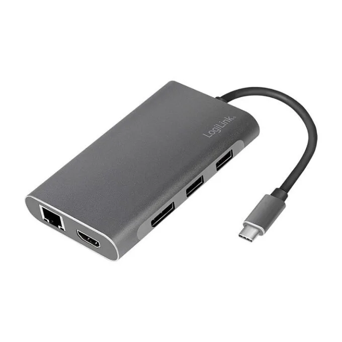 USB 3.2 Gen1, Docking Station, USB-C, 8-Port, PD, silver — image 8