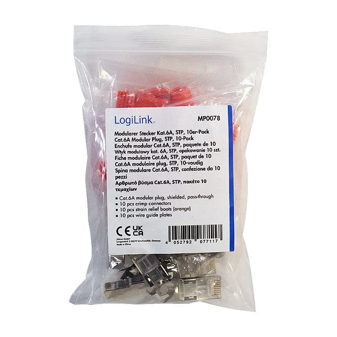 Logilink Modular plug RJ45 Cat.6A STP, pass through, 10-pack — image 4