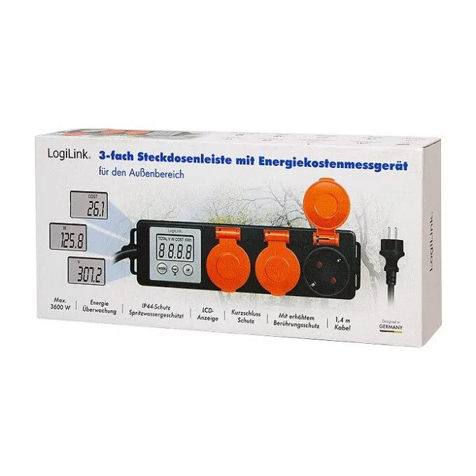 Logilink Energy Cost Meter, 3 sockets, outdoor — image 5