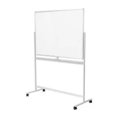 Dry Erase Whiteboard, mobile, double-sided, metal, 120x80cm