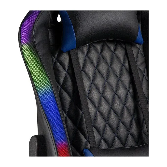 Gaming Chair, w/ lumbar support, RGB lights, black/blue — image 7