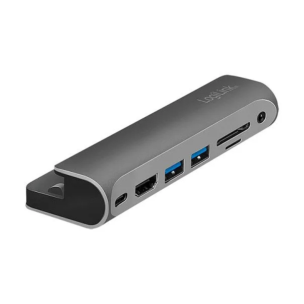USB 3.2 Gen1 docking station, 7-port, PD, for iPad, aluminum — image 1