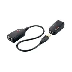 USB 2.0 Cat.5 extender, 50 m, pigtail, black