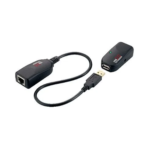 USB 2.0 Cat.5 extender, 50 m, pigtail, black — image 1