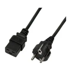 Power cable, CEE 7/7 to IEC C19, black, 1.8 m