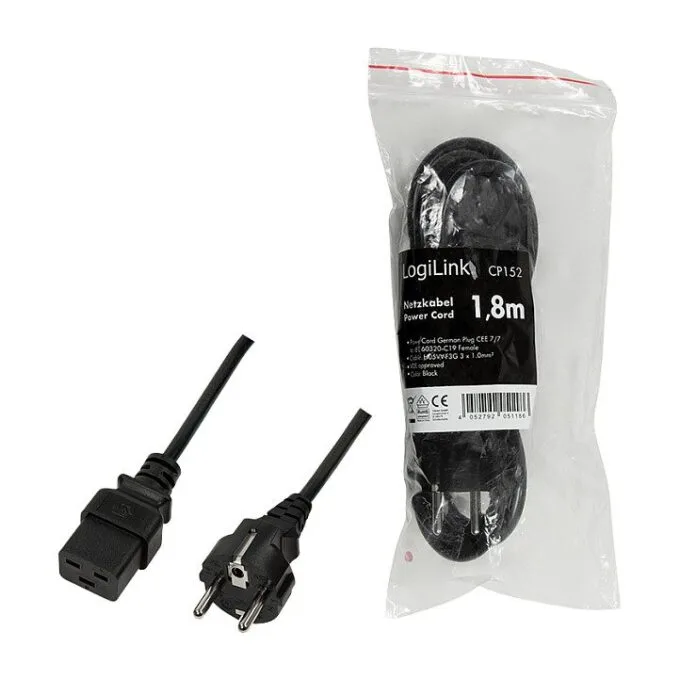 Power cable, CEE 7/7 to IEC C19, black, 1.8 m — image 5