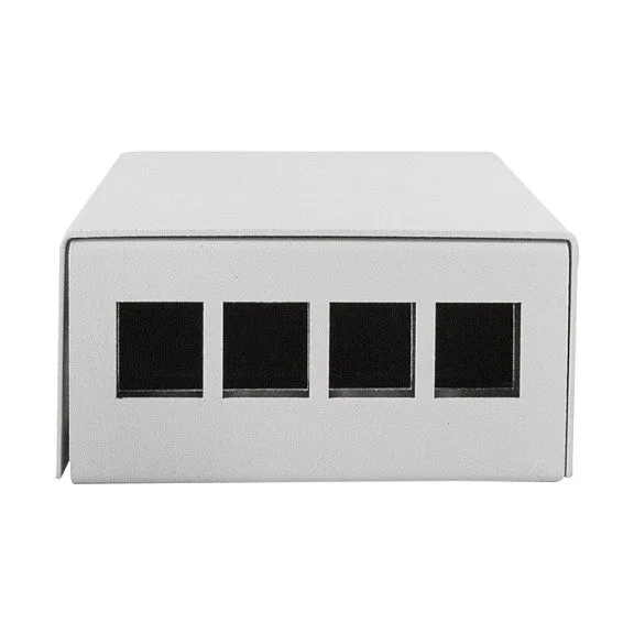 Consolidation point box 4-port, desk/wall/rail mounting, grey — image 2