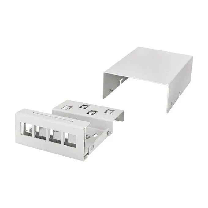 Consolidation point box 4-port, desk/wall/rail mounting, grey — image 4