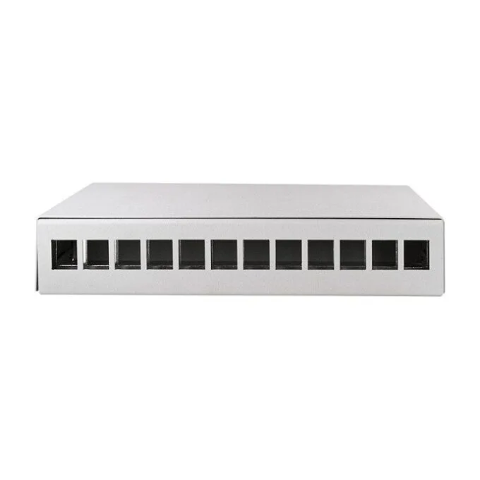 Consolidation point box 12-port, desk/wall/rail mounting, grey — image 2