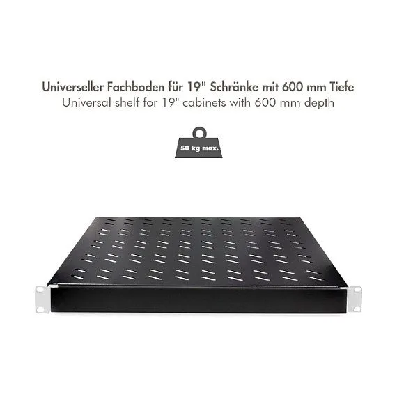 19" Adjustable Shelf for Racks with 600mm depth, black — image 4