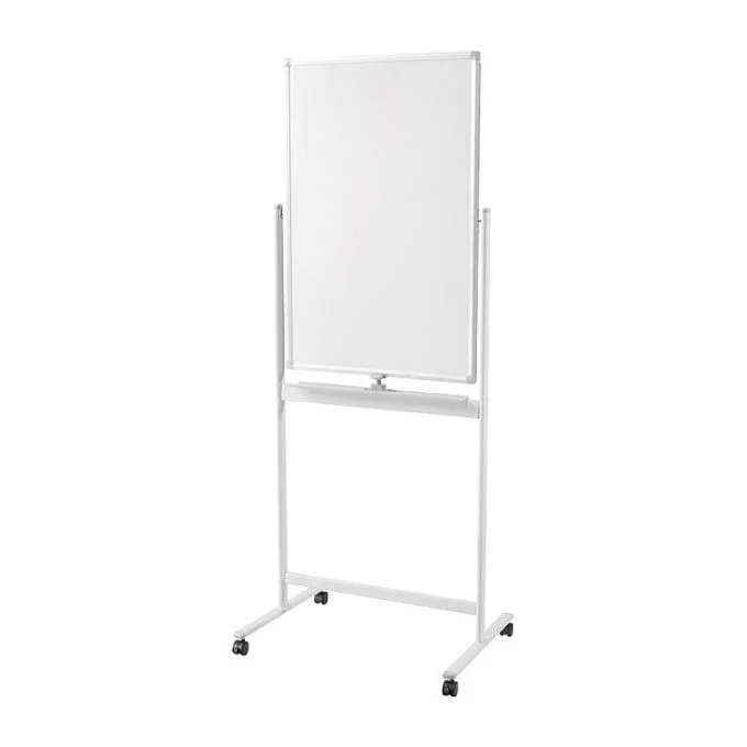 Dry Erase Whiteboard, mobile, double-sided, metal, 60x90cm — image 1