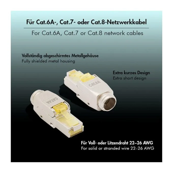 Field assembly Cat.8.1 RJ45 plug, shielded, extra short — image 5
