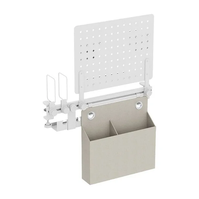 Pegboard Office Rail Storage System, white — image 2