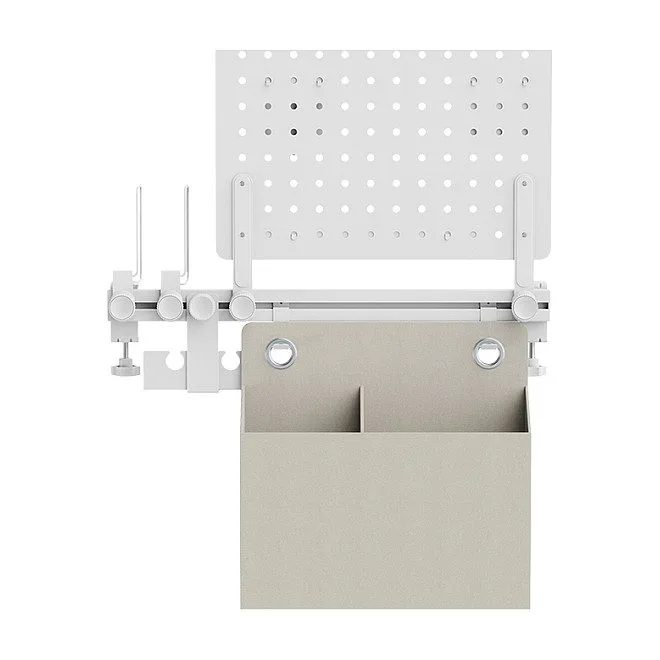 Pegboard Office Rail Storage System, white — image 3