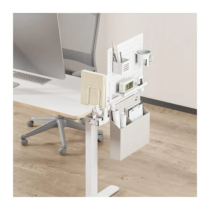 Pegboard Office Rail Storage System, white — image 8