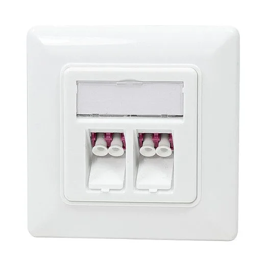 Fiber Faceplate with 2 LC-Duplex Adapters, multi-mode — image 1