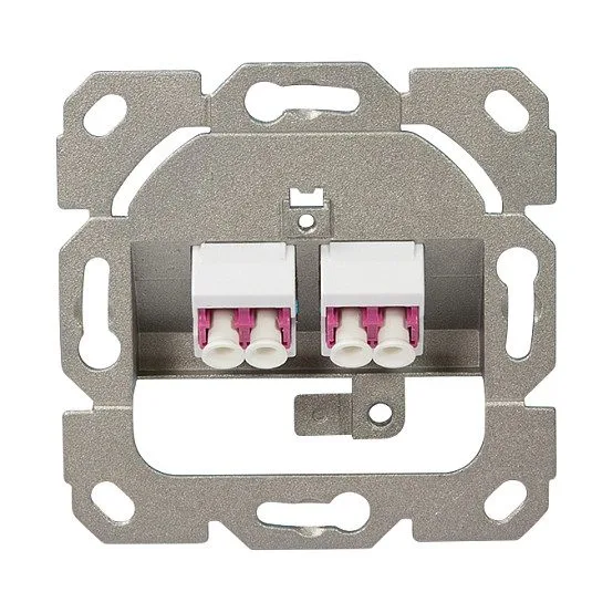 Fiber Faceplate with 2 LC-Duplex Adapters, multi-mode — image 2
