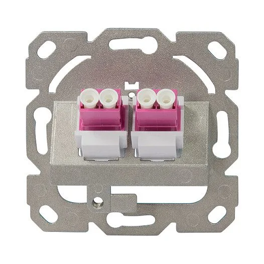 Fiber Faceplate with 2 LC-Duplex Adapters, multi-mode — image 3