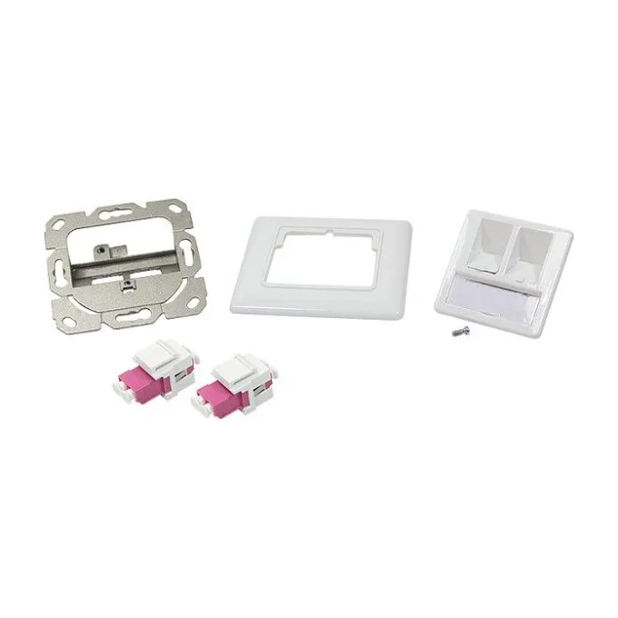 Fiber Faceplate with 2 LC-Duplex Adapters, multi-mode — image 4