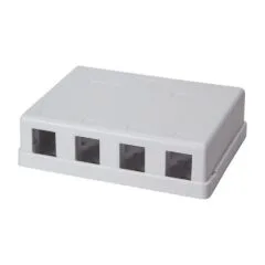 Keystone Surface Mount Box 4 Port, white