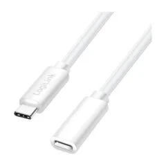 USB 2.0 Type-C cable, C/M to C/F, 480 Mbps, 60W, white, 3 m