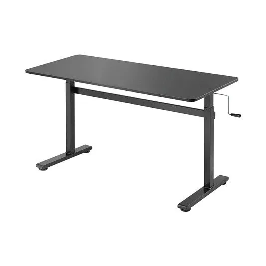 Sit-stand desk, manual, 140x60cm, black — image 2
