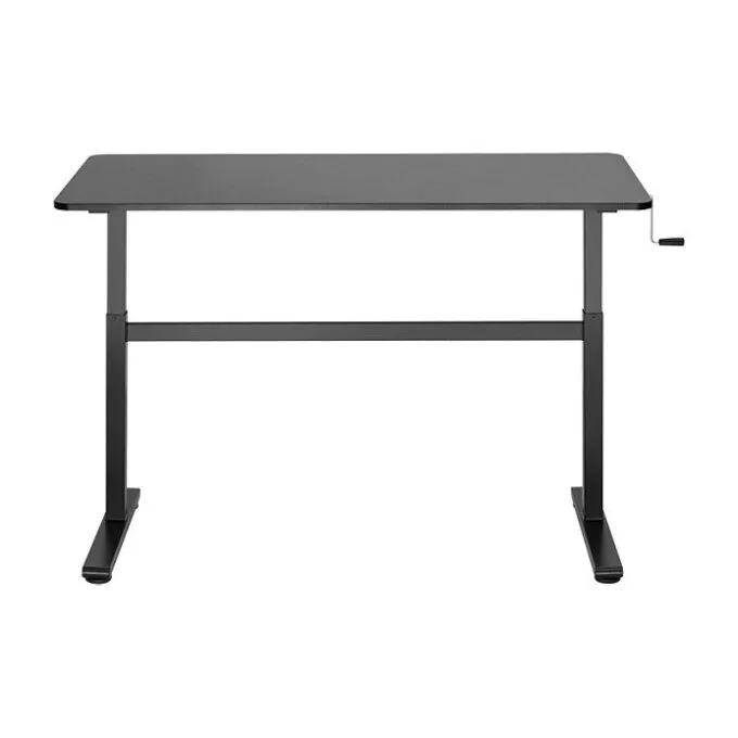 Sit-stand desk, manual, 140x60cm, black — image 3