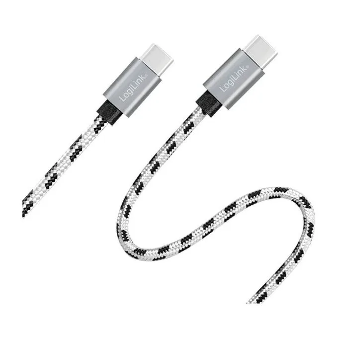 USB 2.0 Type-C 3-pack cable set, C/M to C/M, alu, nylon, white/black — image 4