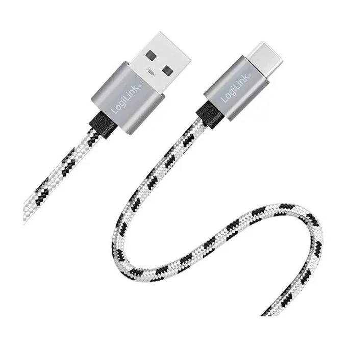 USB 2.0 Type-C 3-pack cable set, C/M to A/M, alu, nylon, white/black — image 4